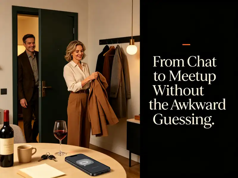 Two adults messaging and planning a first meetup after a confident online conversation
